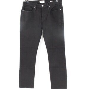 frame jeans Mens 32 L29.5 mid rise L'homme skinny black denim cotton blend